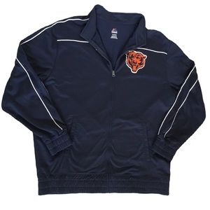 Chicago Bears NFL Navy Track Jacket. Sz XL